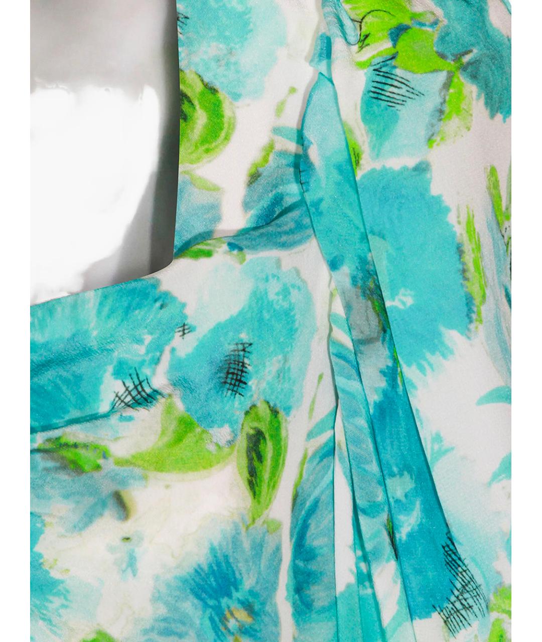 CHLOE Бирюзовое шелковое коктейльное платье, фото 2