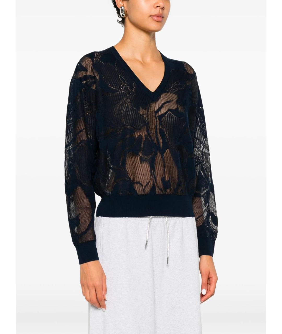 DRIES VAN NOTEN Синий хлопковый джемпер / свитер, фото 5