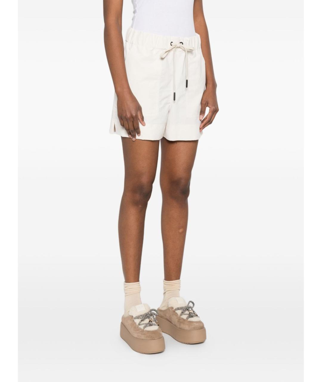 MONCLER Белые полиэстеровые шорты, фото 2