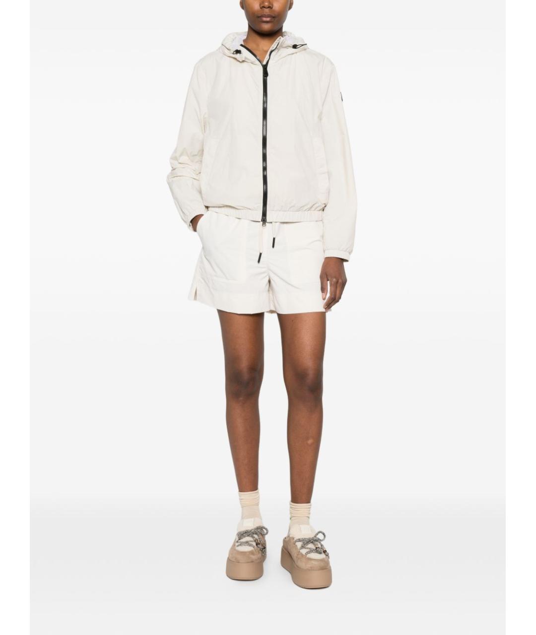 MONCLER Белые полиэстеровые шорты, фото 3