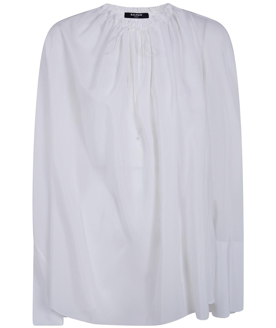 BALMAIN Белая креповая блузы, фото 1