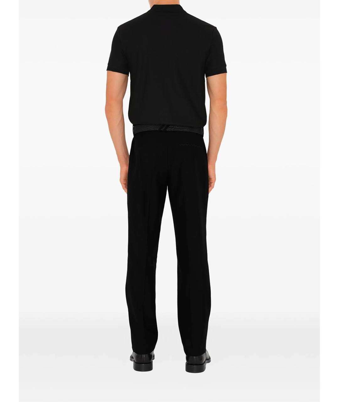 BURBERRY Черное хлопковое поло с коротким рукавом, фото 3