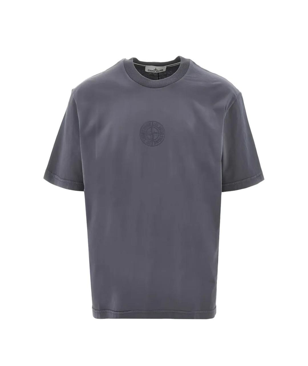 STONE ISLAND Синяя хлопковая футболка, фото 1