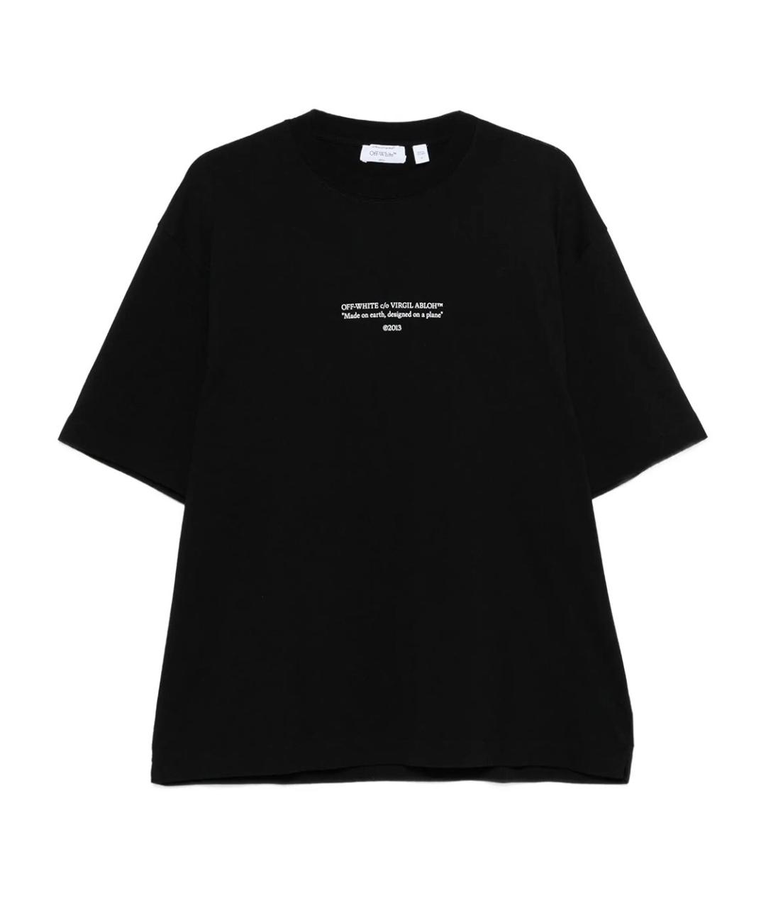 OFF-WHITE Черная хлопковая футболка, фото 1