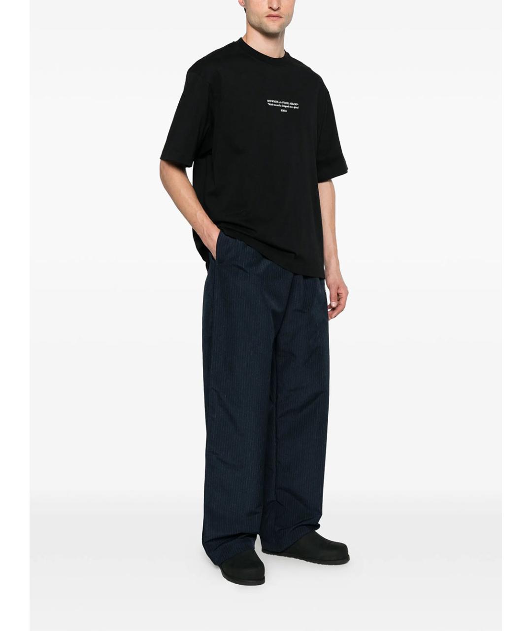 OFF-WHITE Черная хлопковая футболка, фото 5