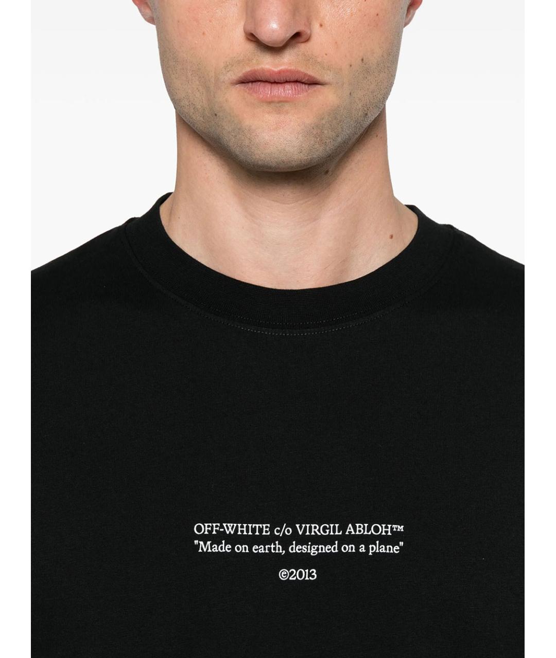 OFF-WHITE Черная хлопковая футболка, фото 4