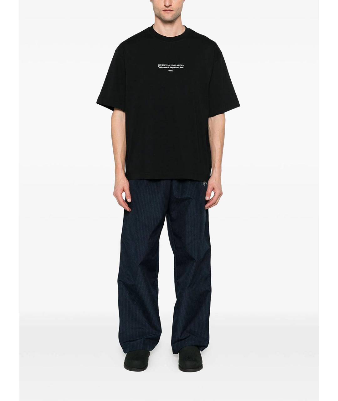 OFF-WHITE Черная хлопковая футболка, фото 2