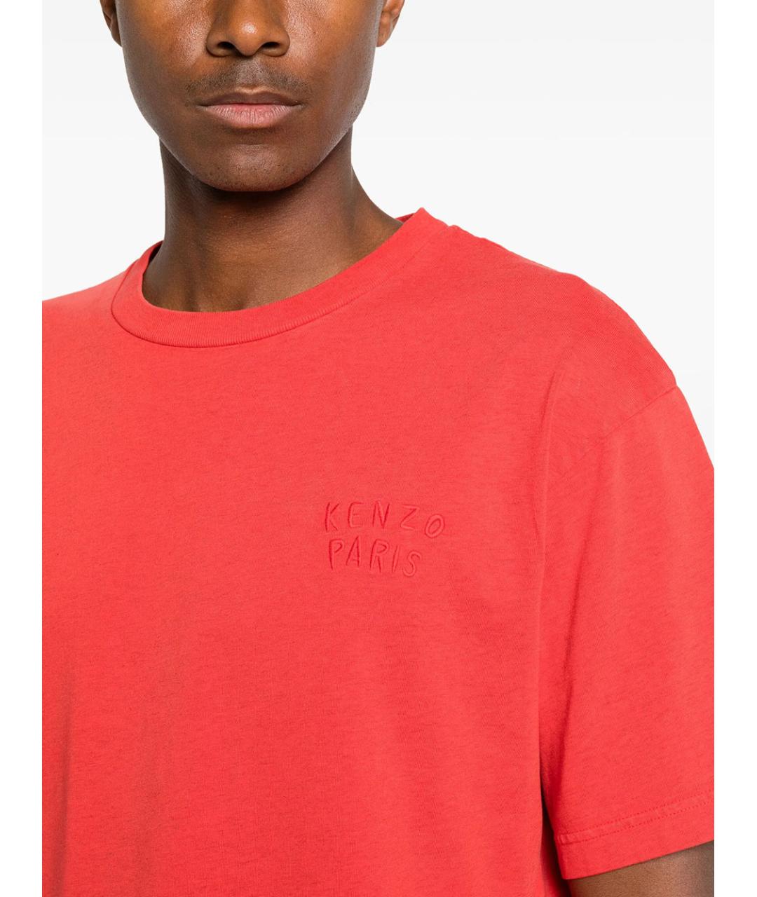 KENZO Красная хлопковая футболка, фото 3