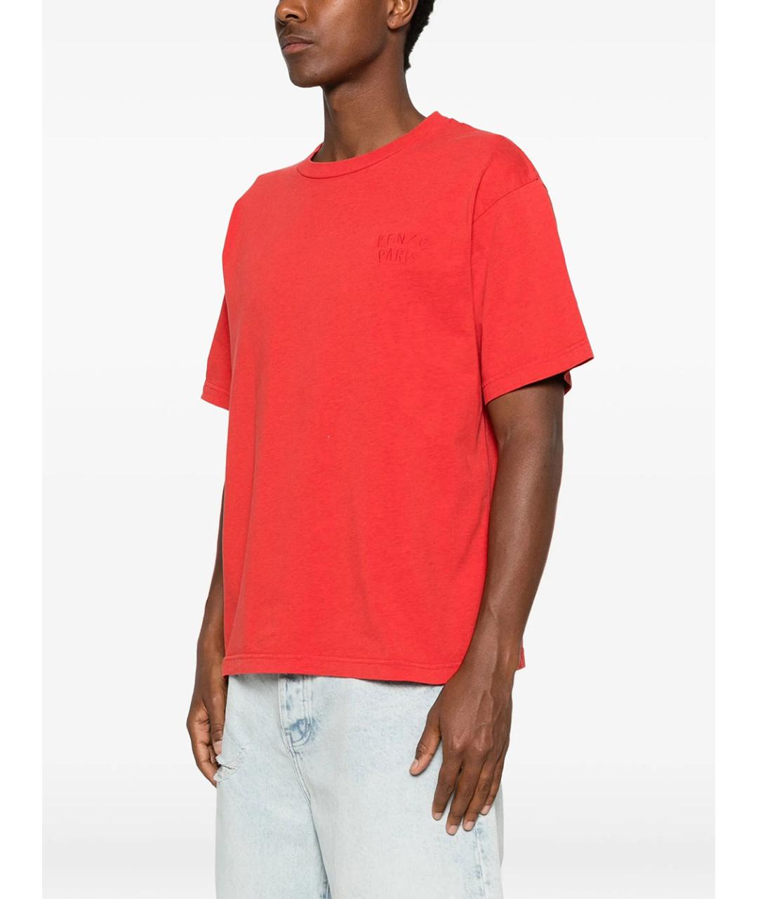 KENZO Красная хлопковая футболка, фото 5