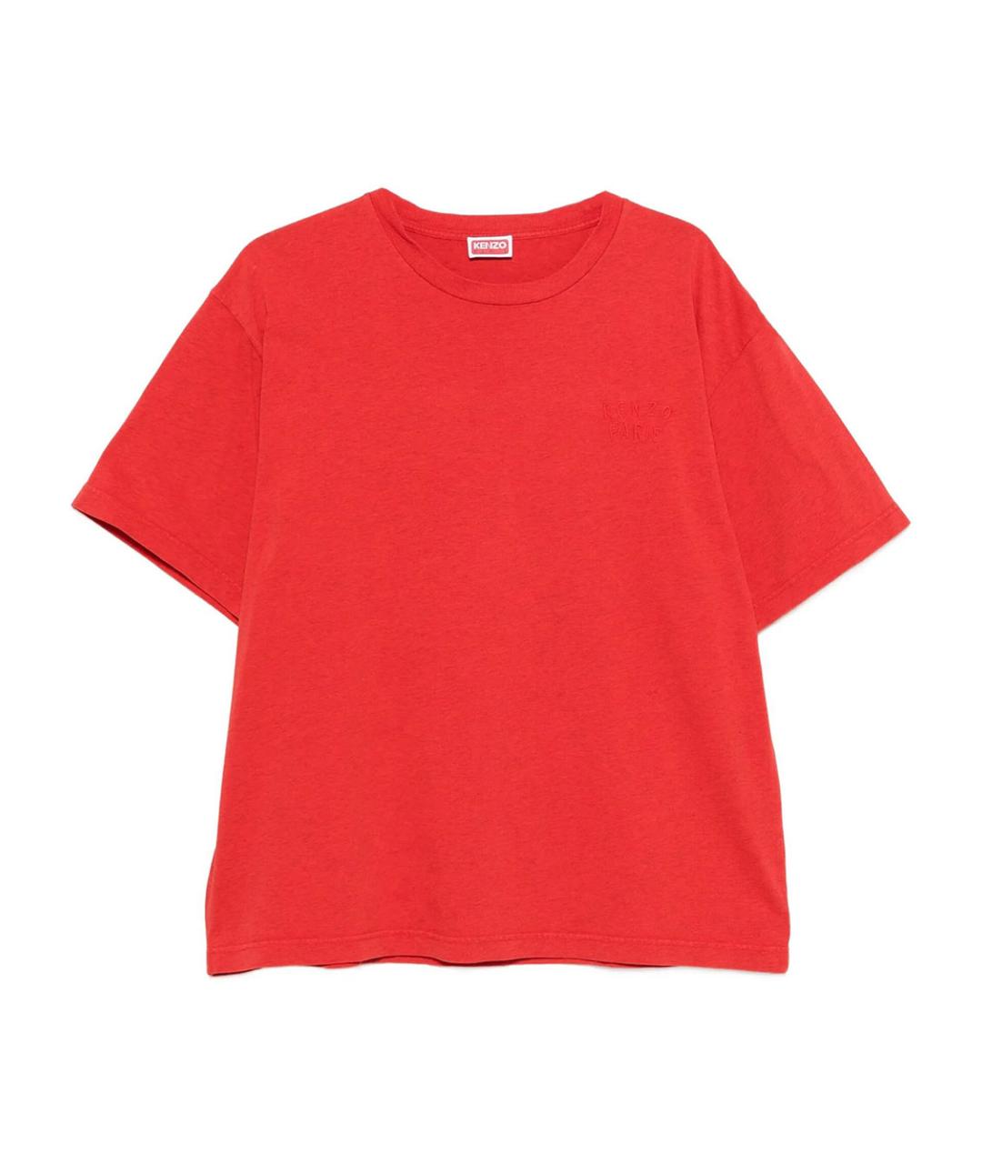 KENZO Красная хлопковая футболка, фото 1