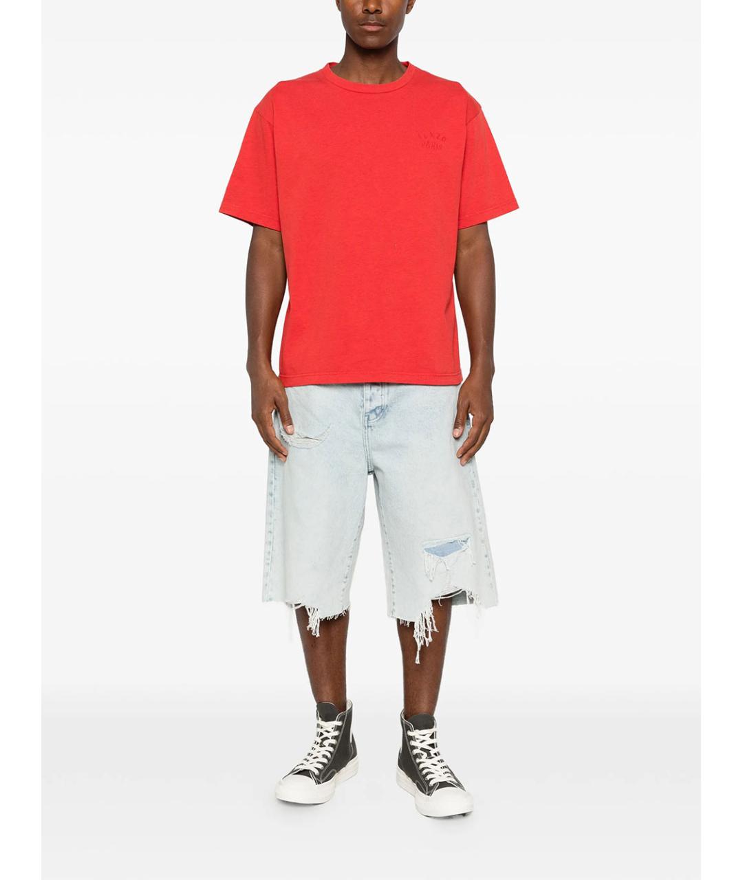 KENZO Красная хлопковая футболка, фото 2