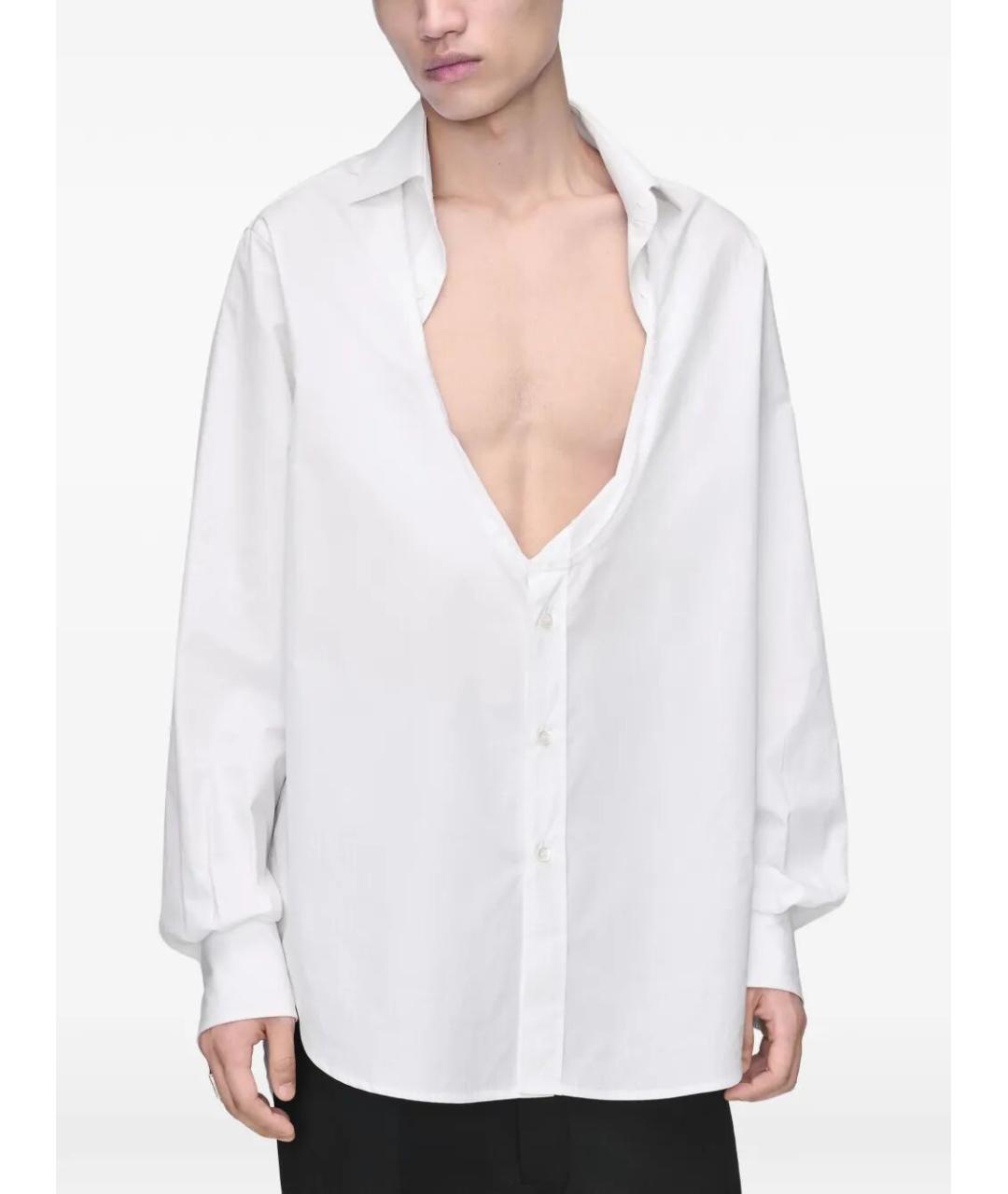 MAISON MARGIELA Белая хлопковая кэжуал рубашка, фото 3