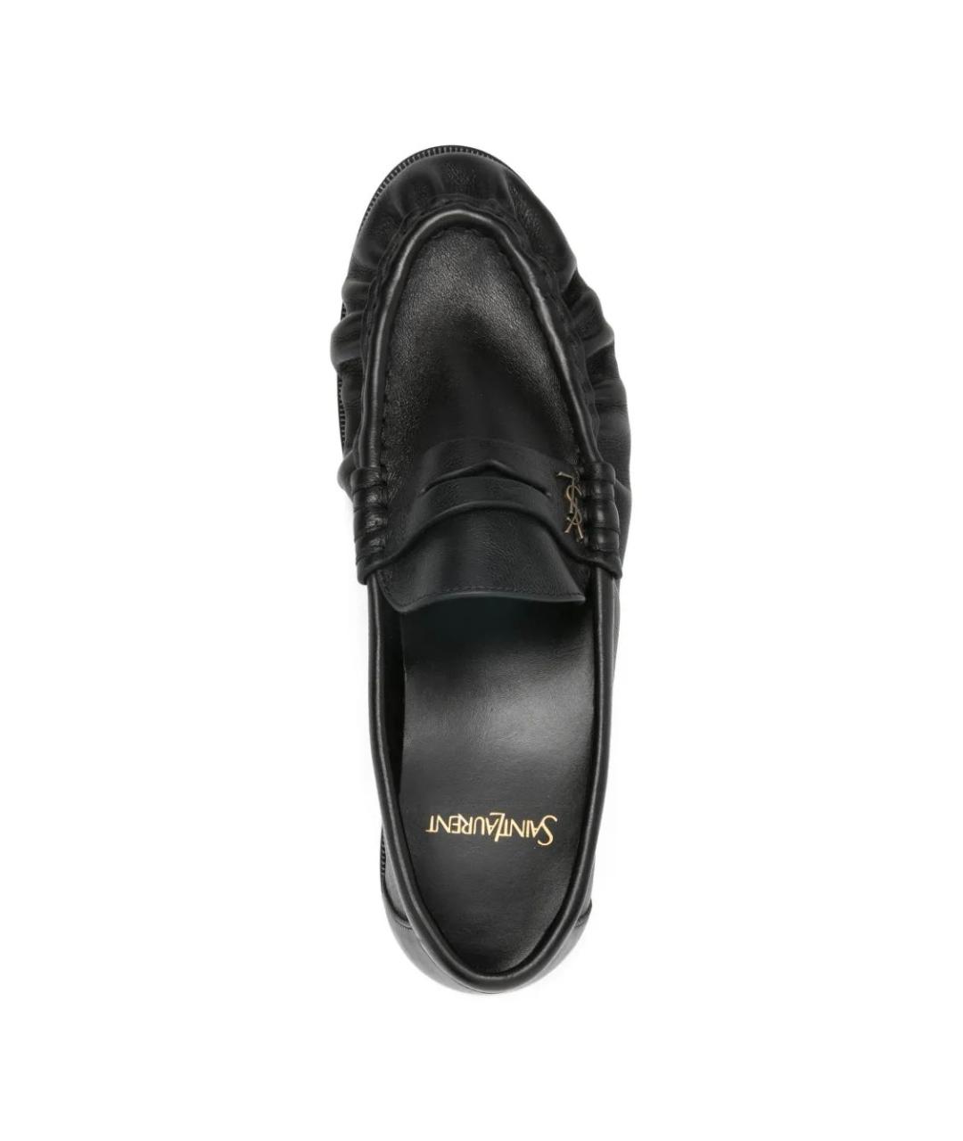 SAINT LAURENT Черные кожаные лоферы, фото 4