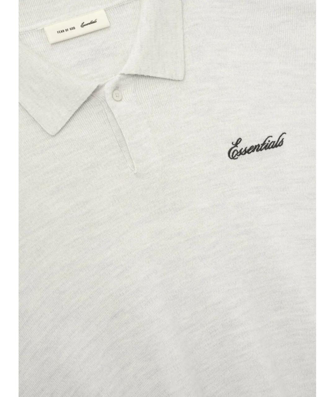 FEAR OF GOD ESSENTIALS Белое поло с коротким рукавом, фото 3