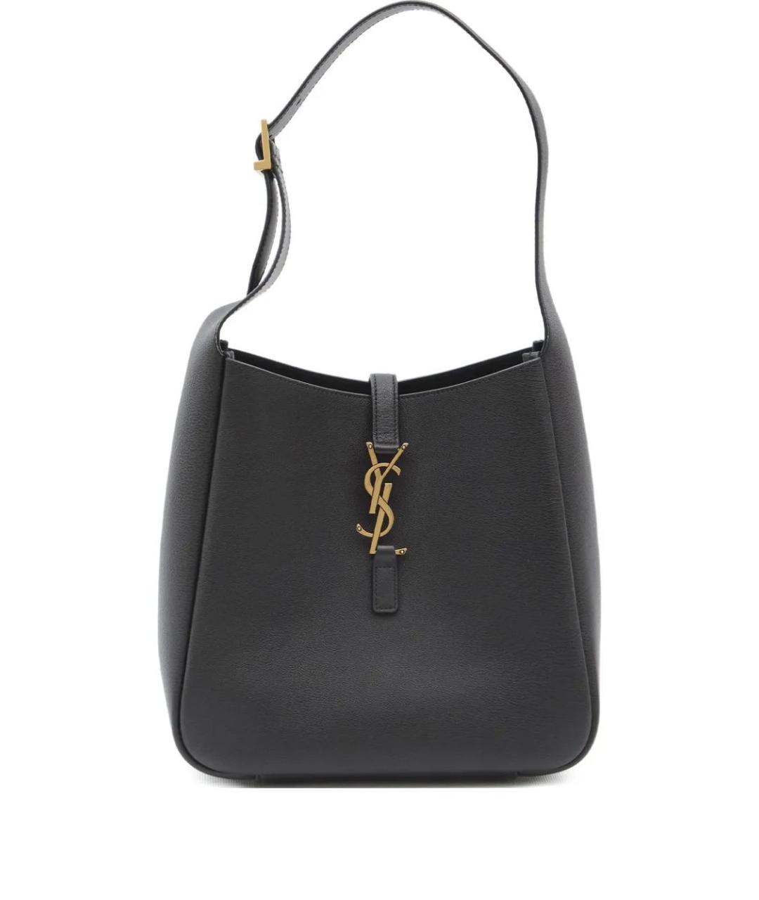 SAINT LAURENT Черная кожаная сумка через плечо, фото 1