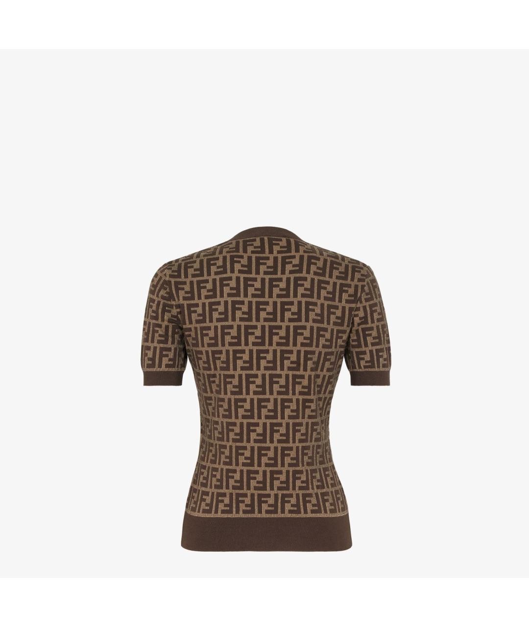 FENDI Коричневый хлопковый джемпер / свитер, фото 2