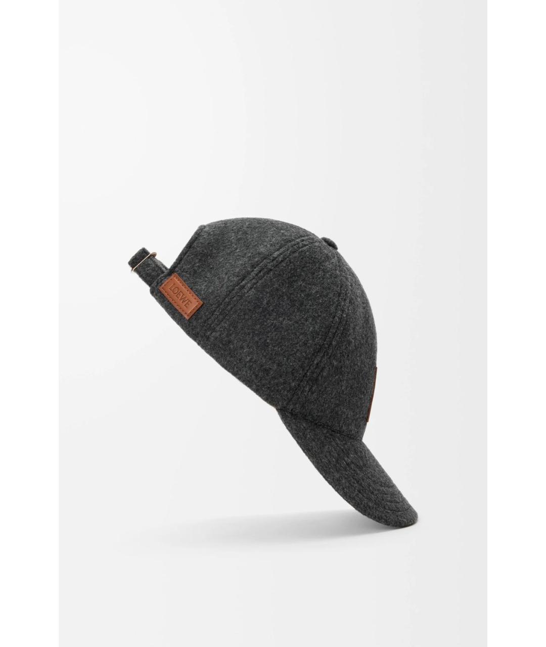 LOEWE Серая шерстяная кепка/бейсболка, фото 3