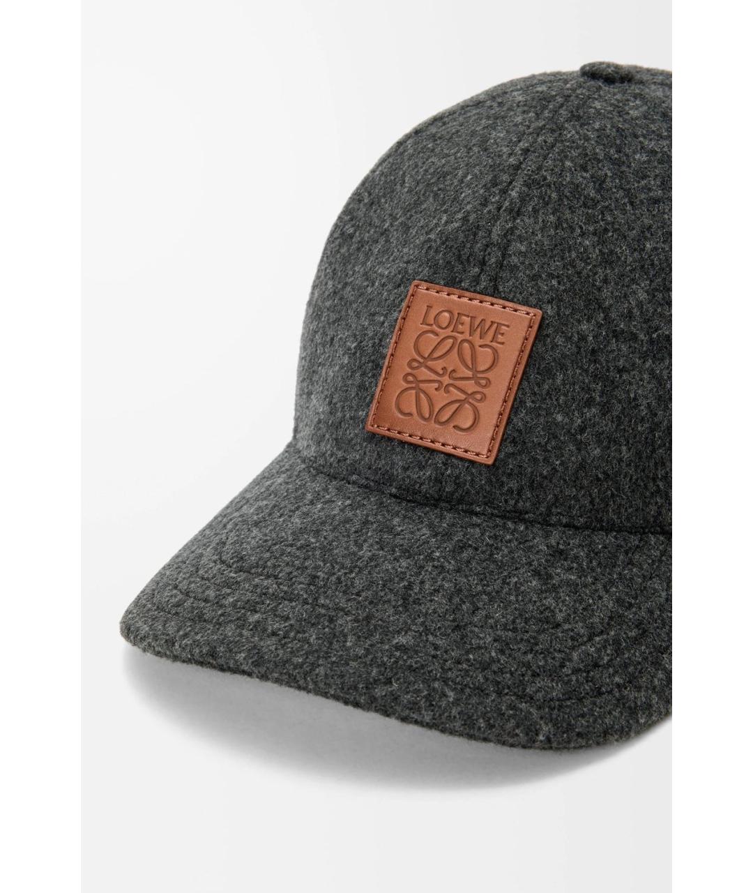 LOEWE Серая шерстяная кепка/бейсболка, фото 4