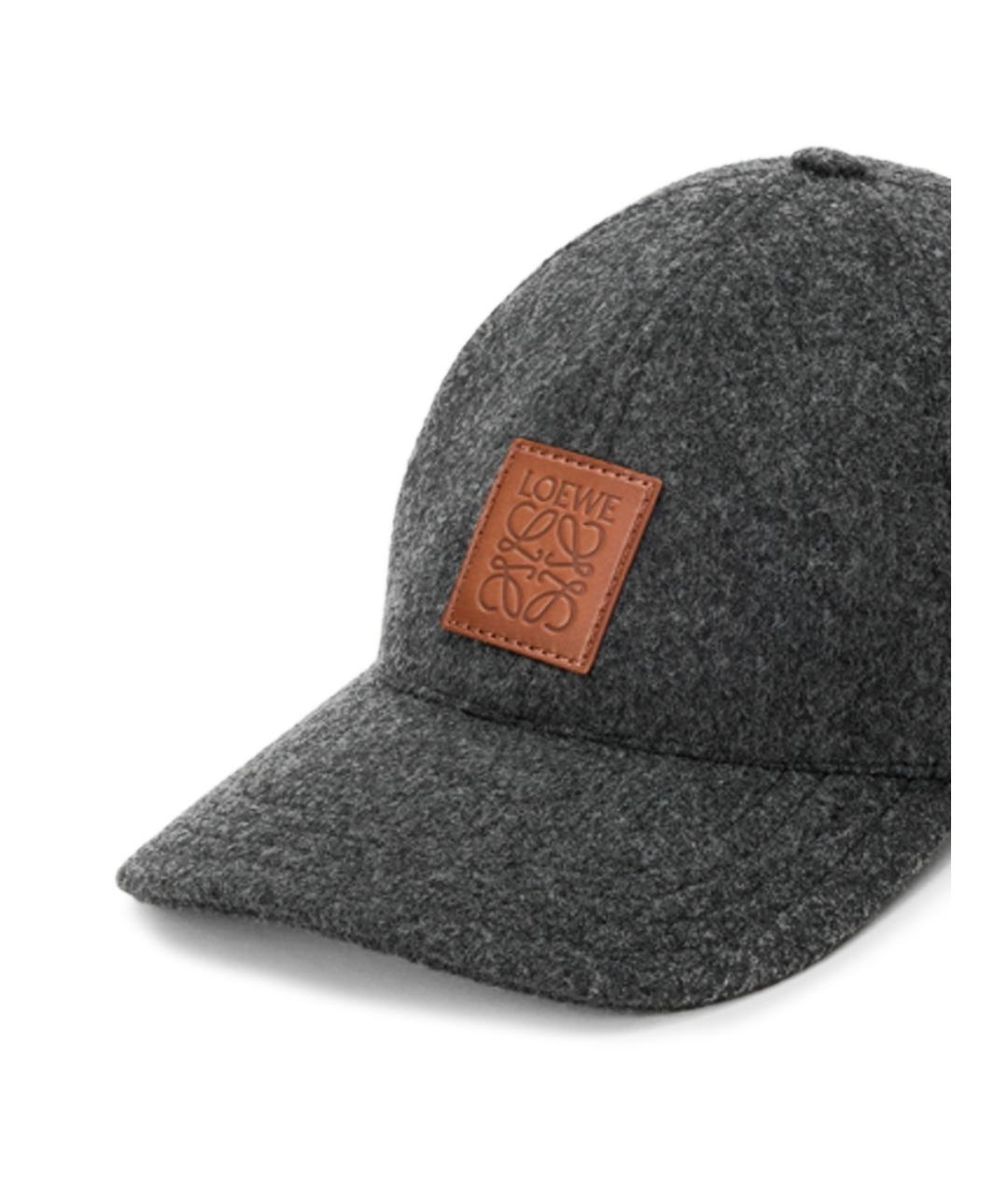 LOEWE Серая шерстяная кепка/бейсболка, фото 2
