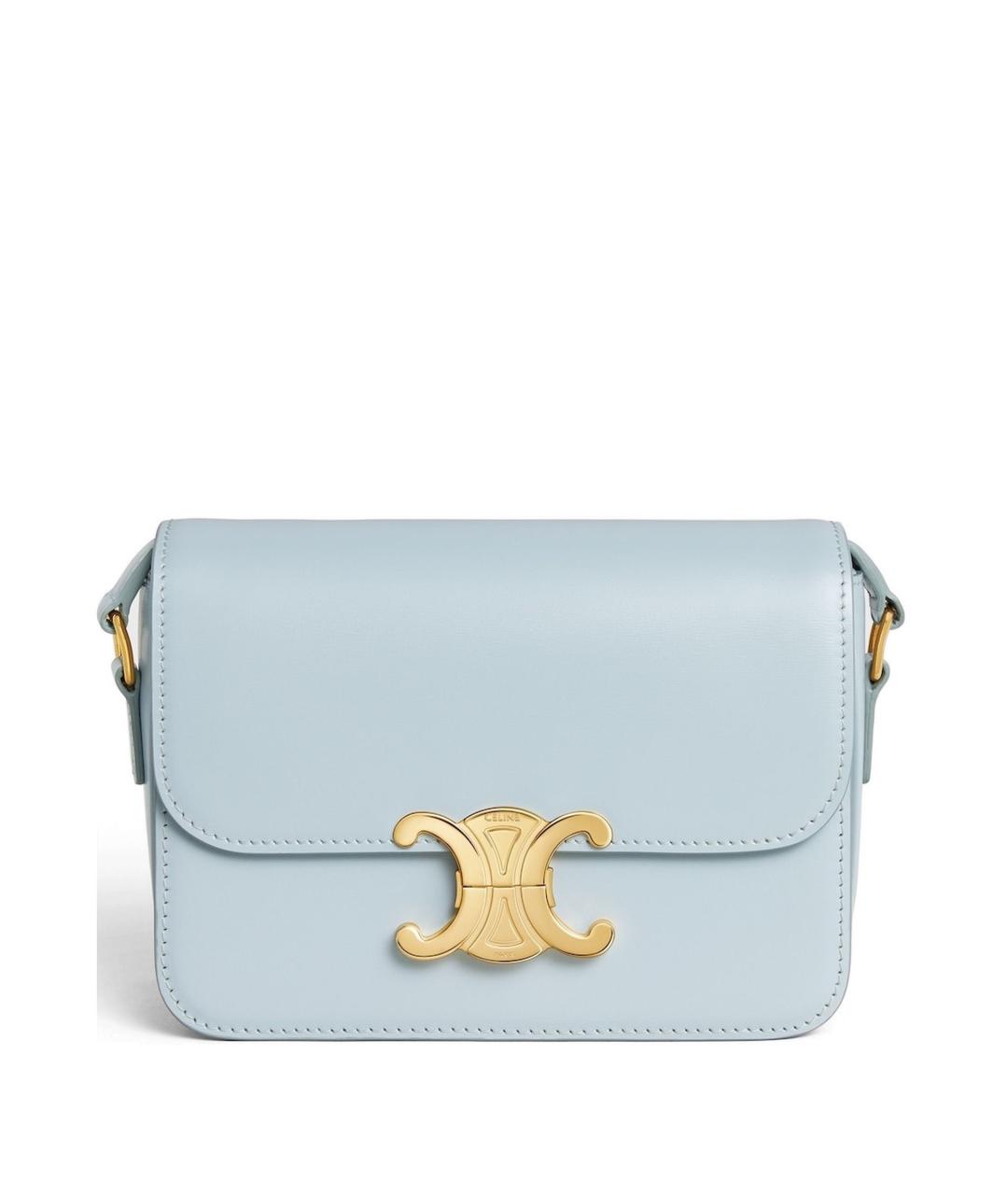 CELINE Голубая кожаная сумка через плечо, фото 1