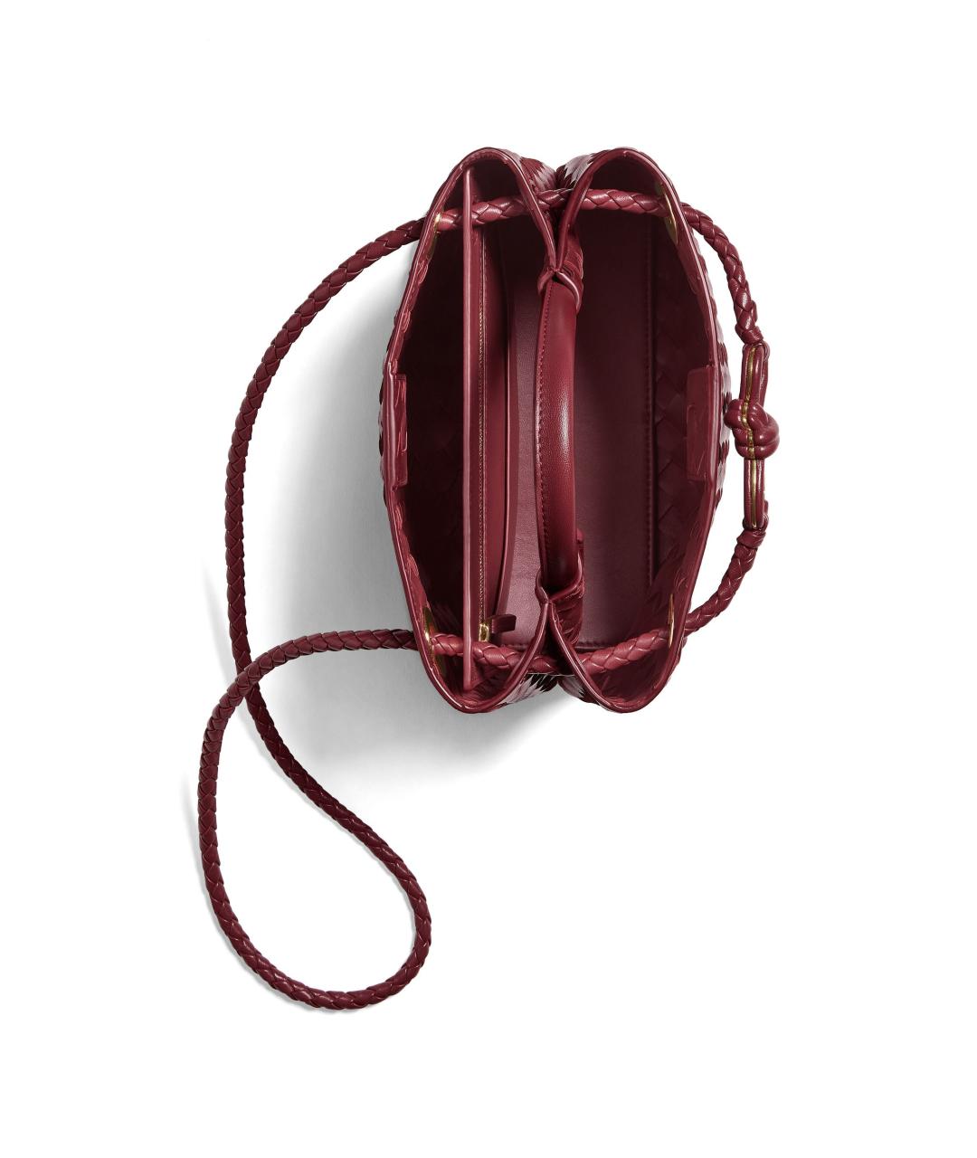 BOTTEGA VENETA Бордовая кожаная сумка тоут, фото 3