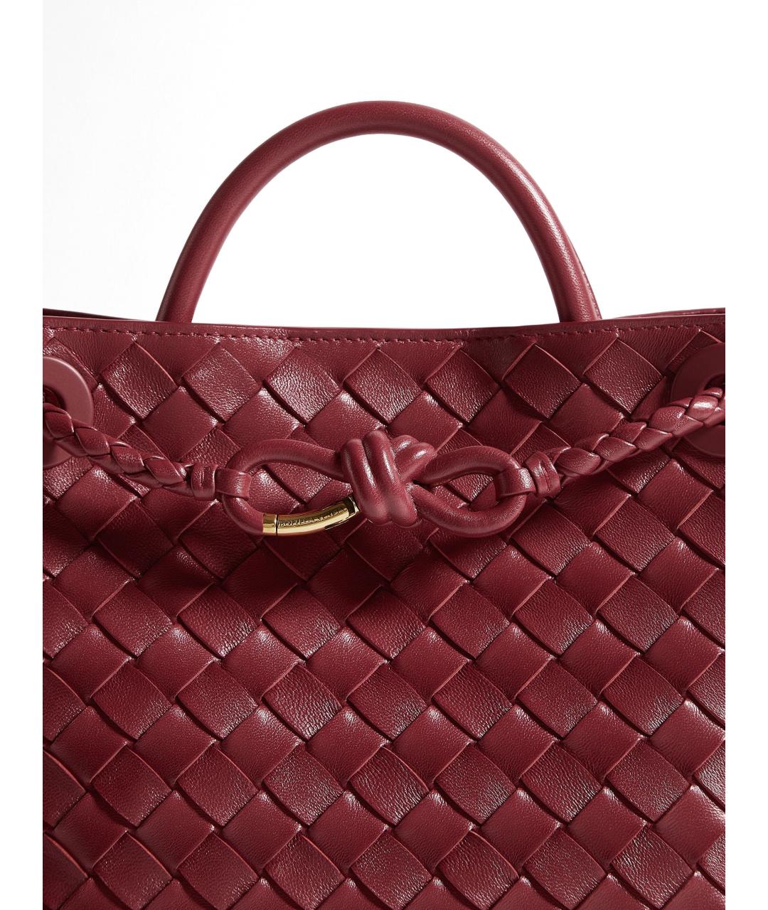 BOTTEGA VENETA Бордовая кожаная сумка тоут, фото 4