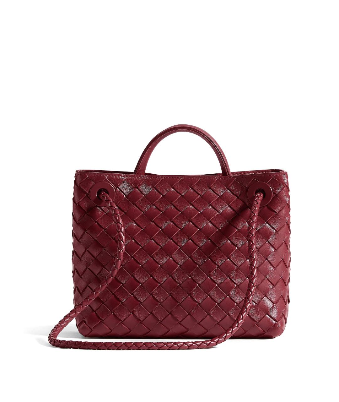 BOTTEGA VENETA Бордовая кожаная сумка тоут, фото 2