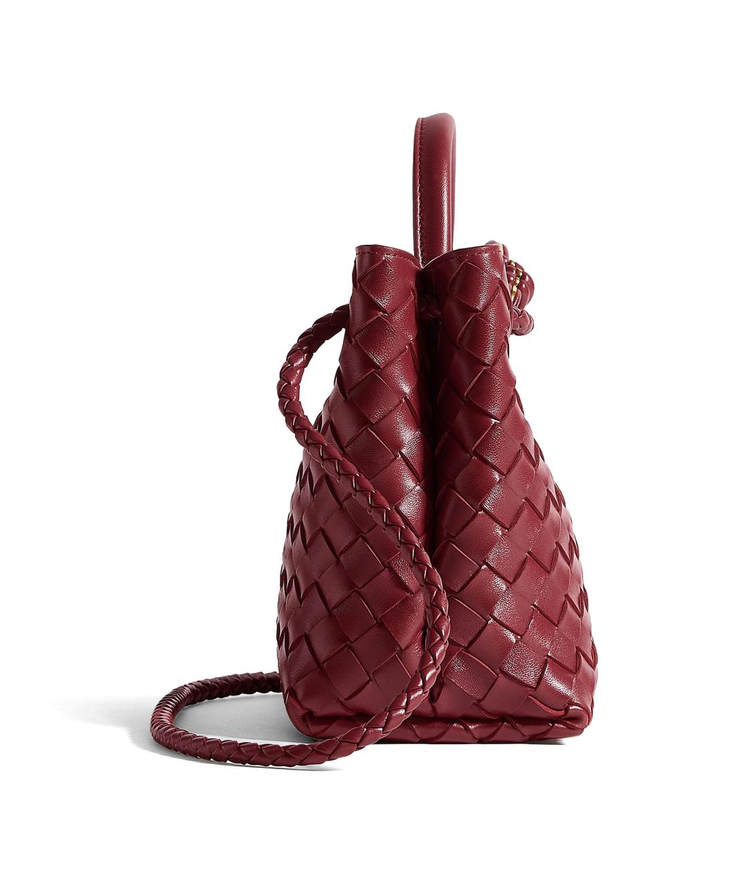 BOTTEGA VENETA Бордовая кожаная сумка тоут, фото 5