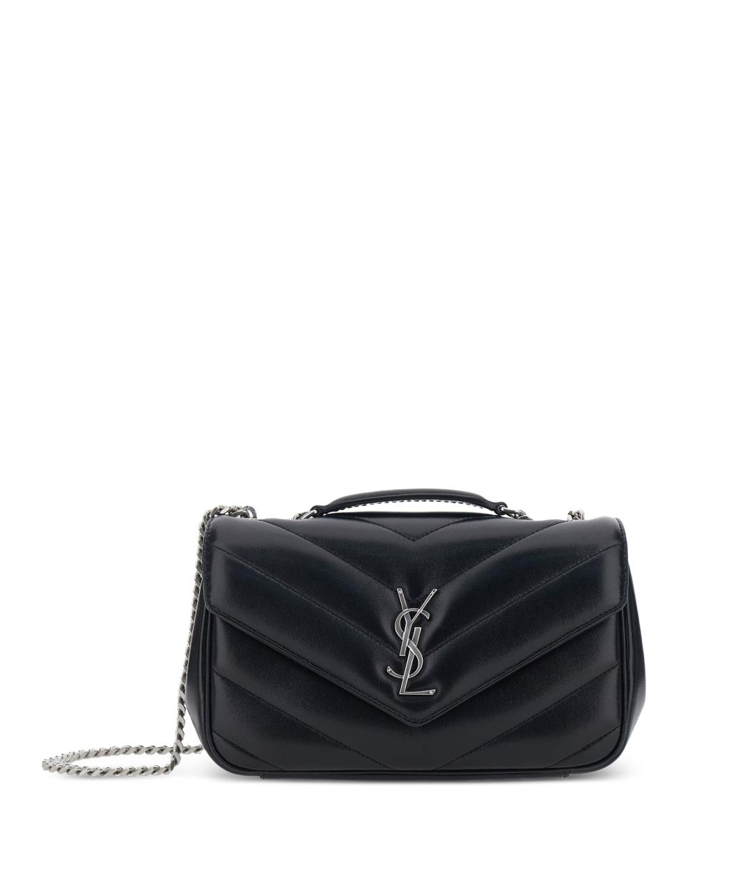 SAINT LAURENT Черная кожаная сумка через плечо, фото 1