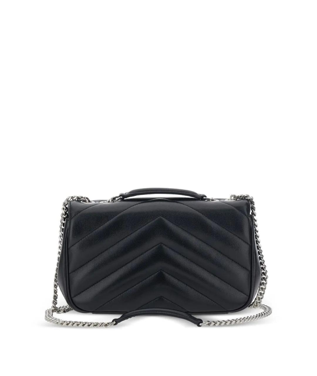 SAINT LAURENT Черная кожаная сумка через плечо, фото 2