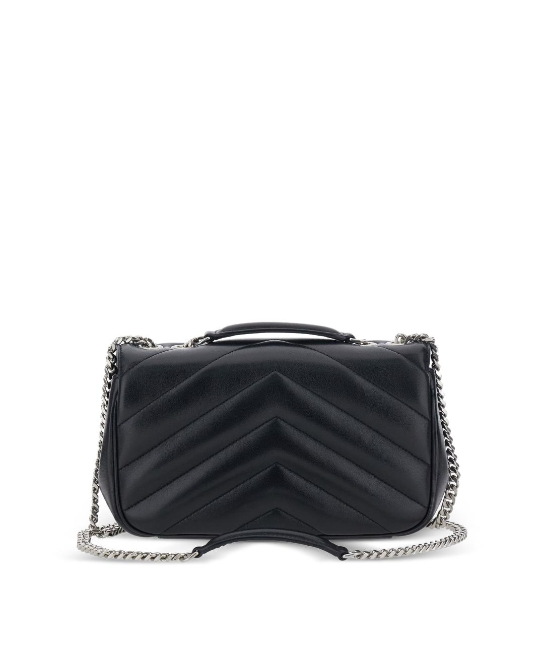 SAINT LAURENT Черная кожаная сумка через плечо, фото 3