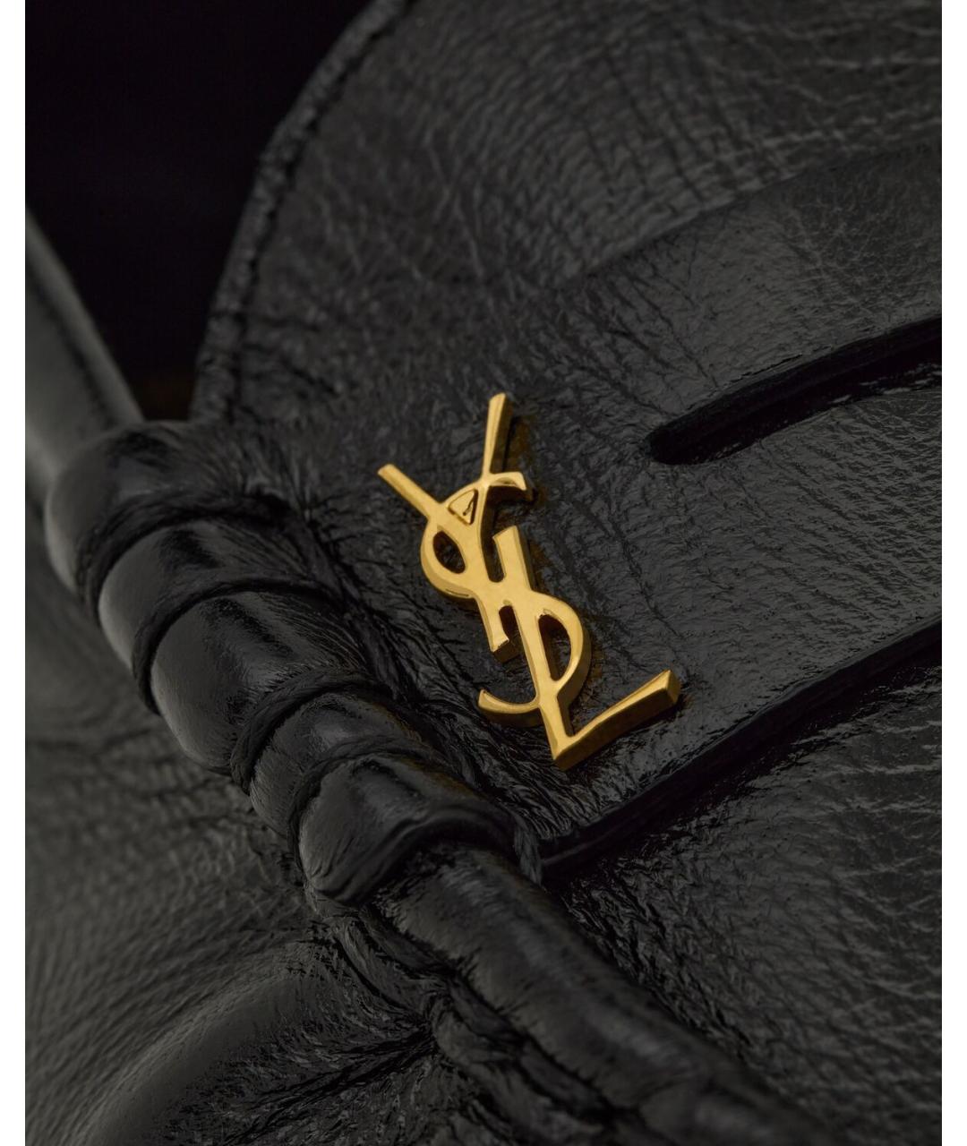 SAINT LAURENT Черные кожаные лоферы, фото 4