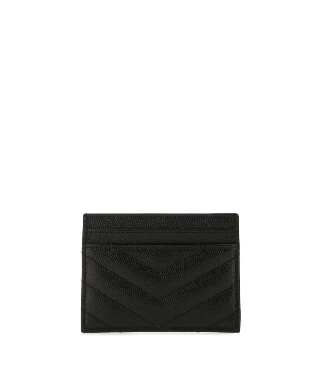 SAINT LAURENT Черный кожаный кардхолдер, фото 2