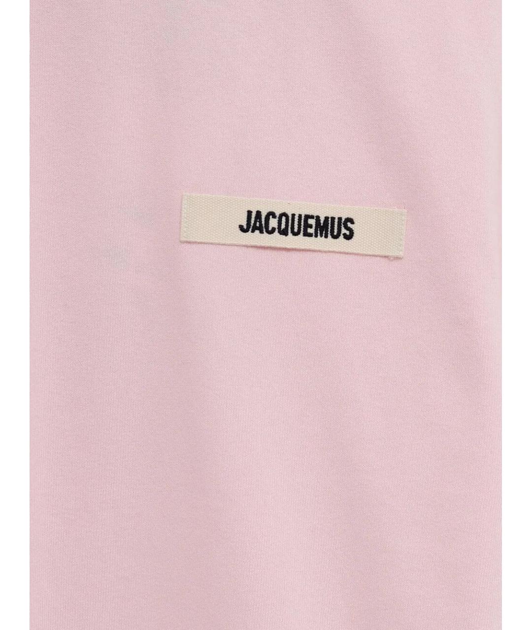 JACQUEMUS Розовая хлопковая футболка, фото 2