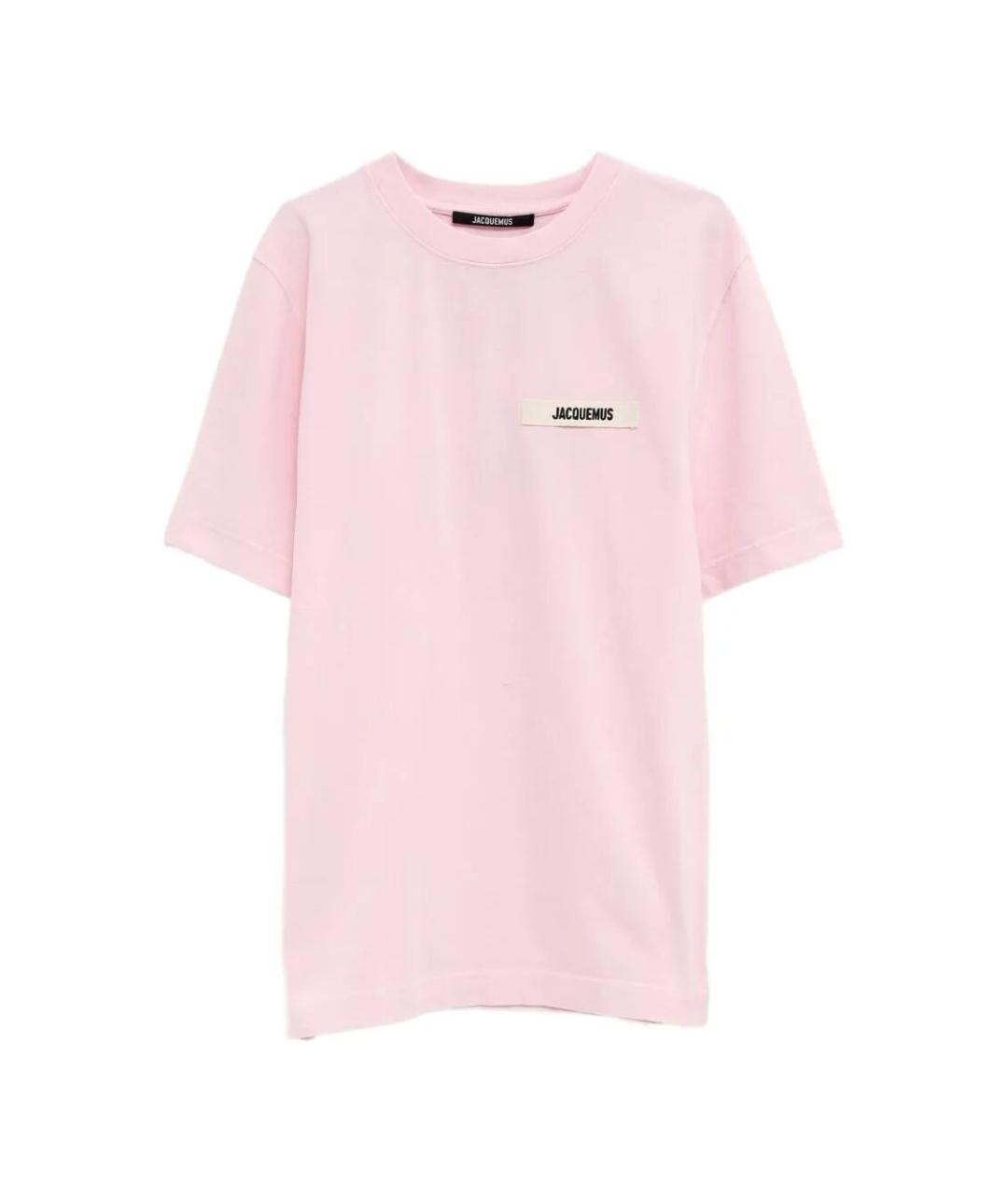 JACQUEMUS Розовая хлопковая футболка, фото 1