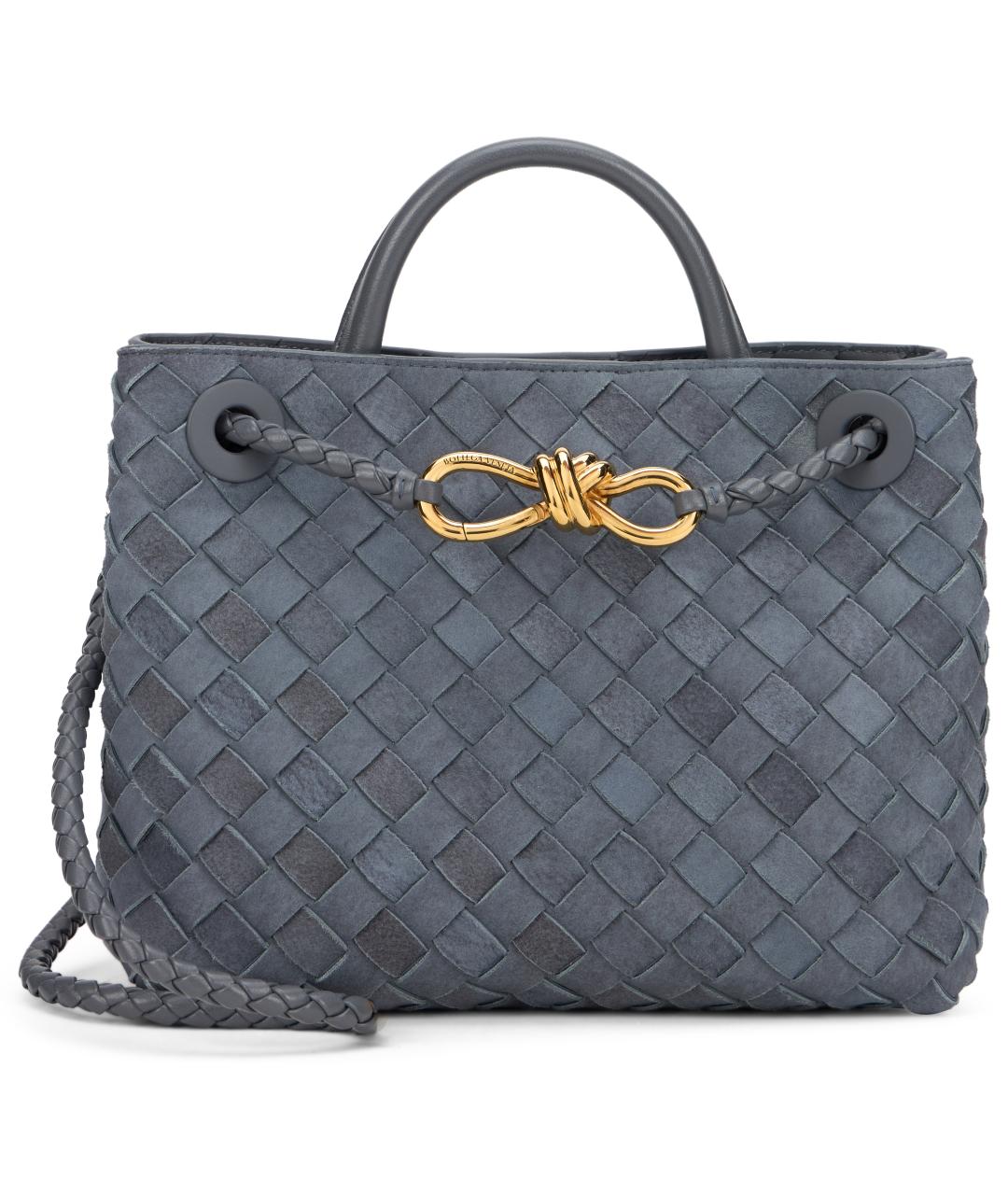 BOTTEGA VENETA Синяя замшевая сумка тоут, фото 2