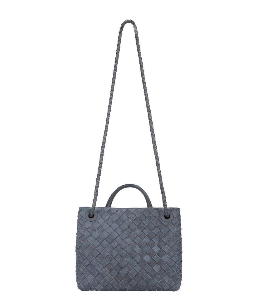 BOTTEGA VENETA Синяя замшевая сумка тоут, фото 4