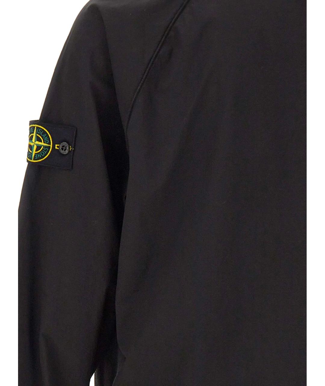 STONE ISLAND Черная хлопковая куртка, фото 3