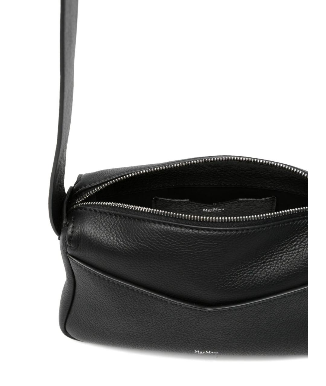 MAX MARA Черная кожаная сумка через плечо, фото 4