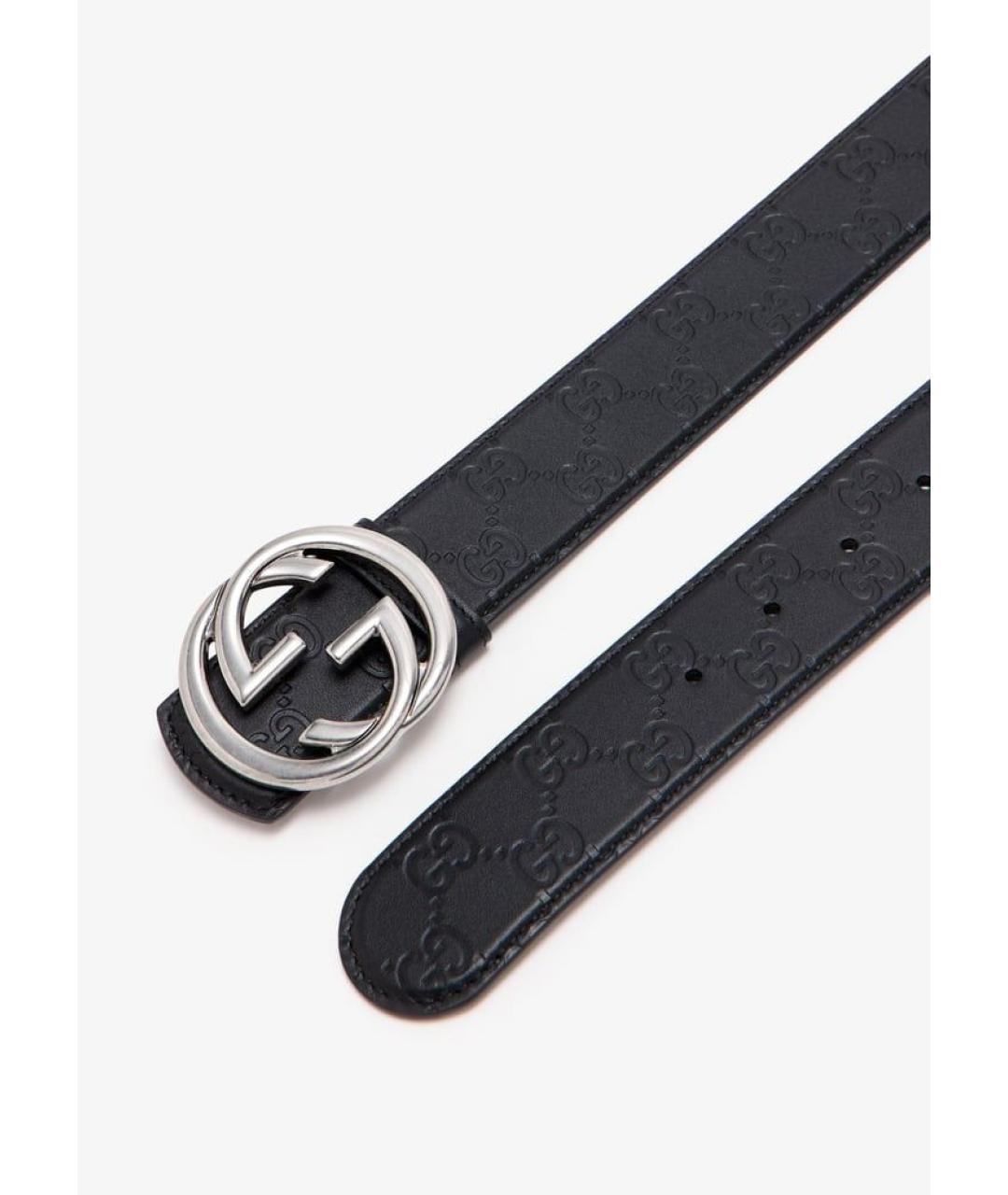 GUCCI Черный кожаный ремень, фото 3