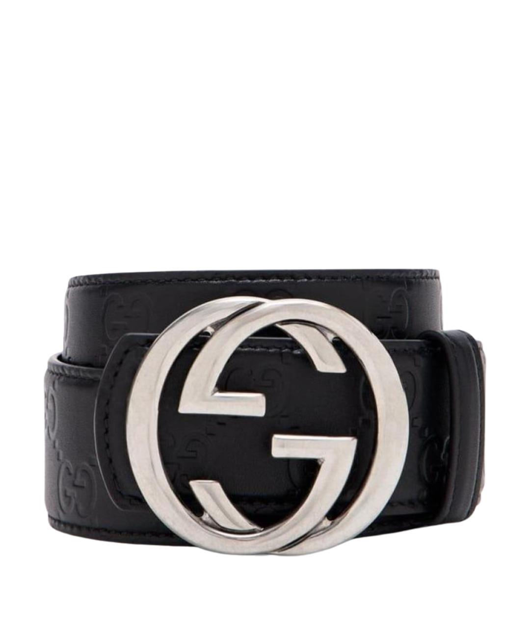 GUCCI Черный кожаный ремень, фото 1
