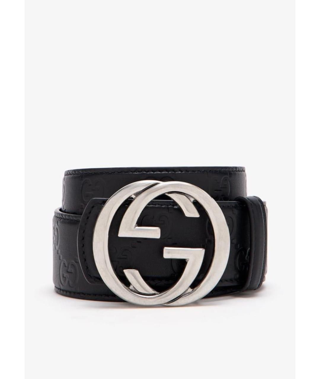 GUCCI Черный кожаный ремень, фото 4