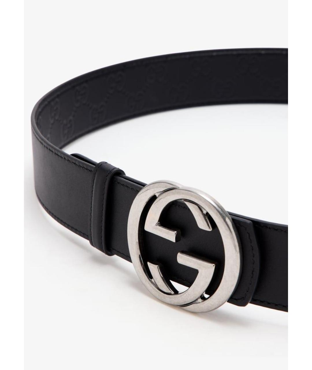 GUCCI Черный кожаный ремень, фото 2