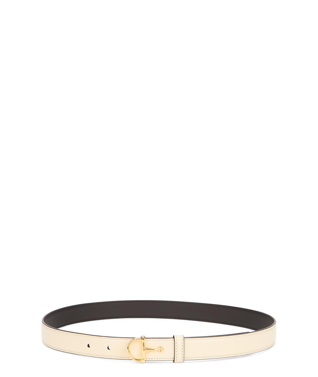 GUCCI Бежевый кожаный ремень, фото 1