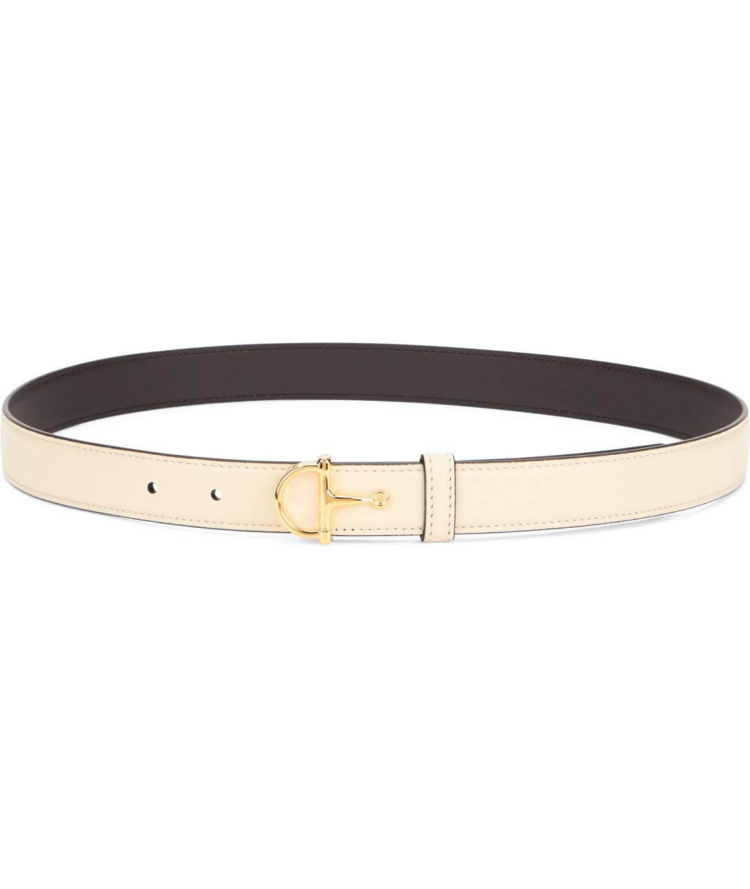 GUCCI Бежевый кожаный ремень, фото 2