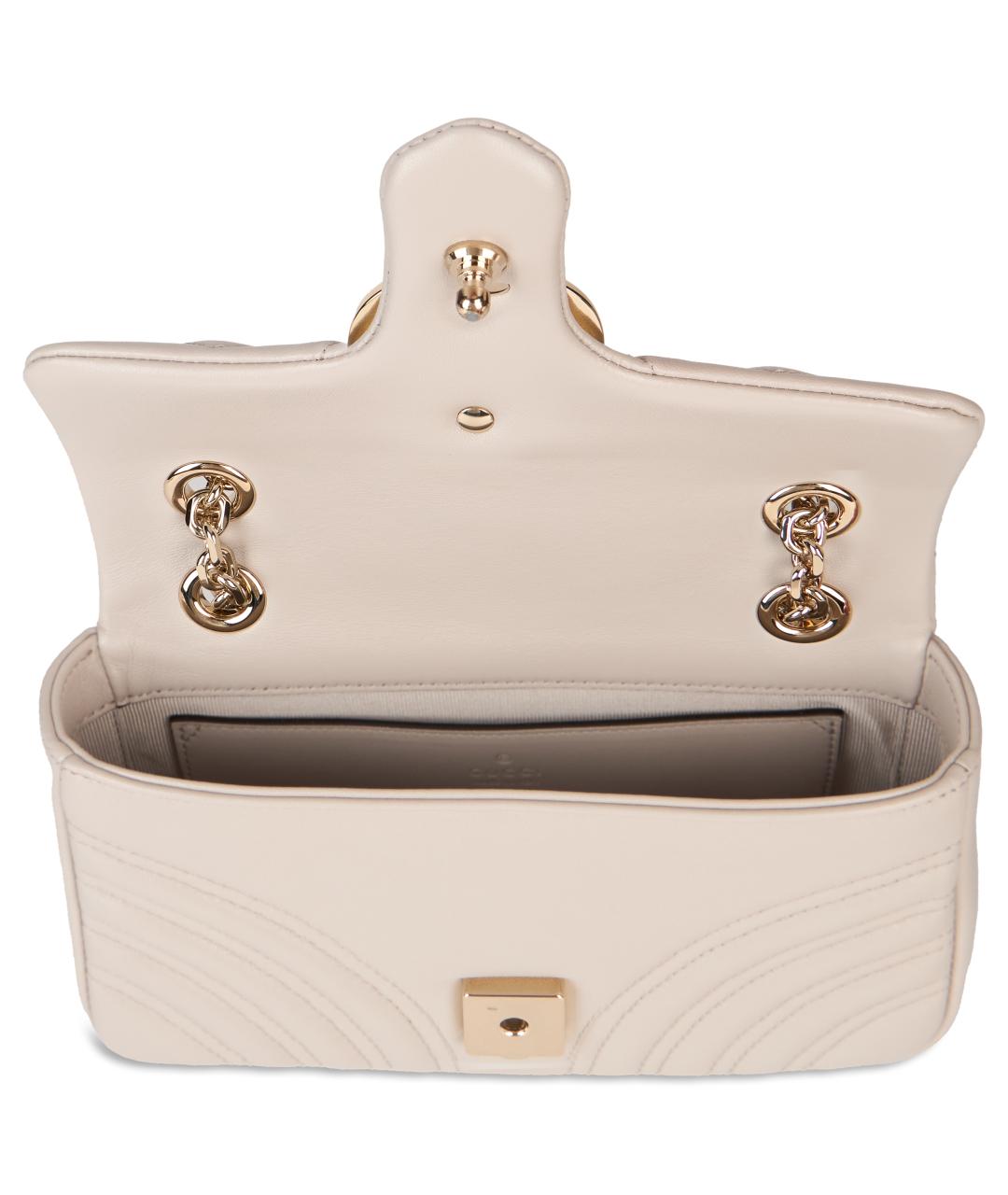 GUCCI Бежевая кожаная сумка через плечо, фото 5