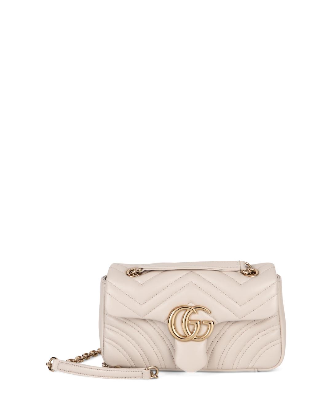 GUCCI Бежевая кожаная сумка через плечо, фото 1