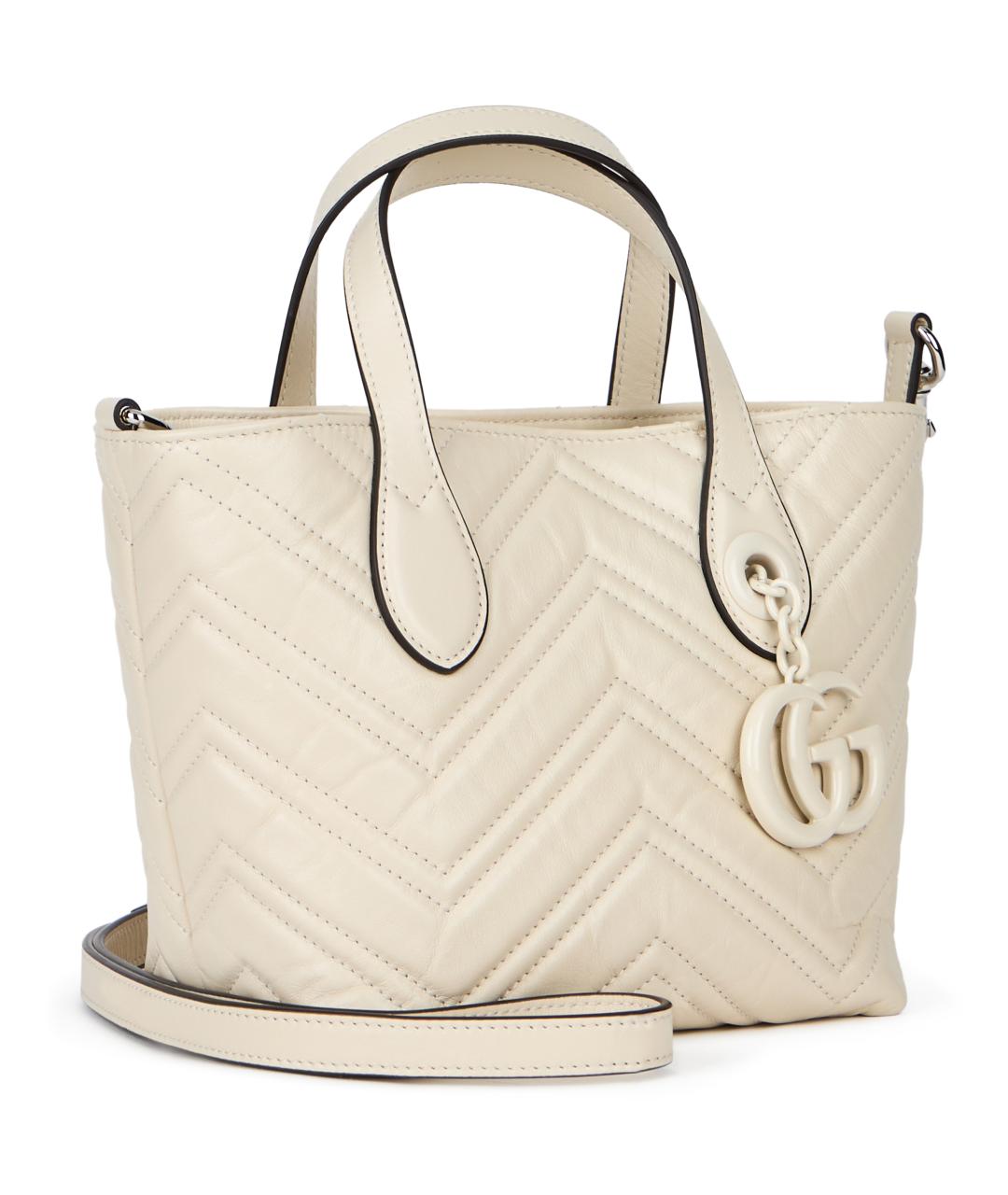 GUCCI Бежевая кожаная сумка тоут, фото 3