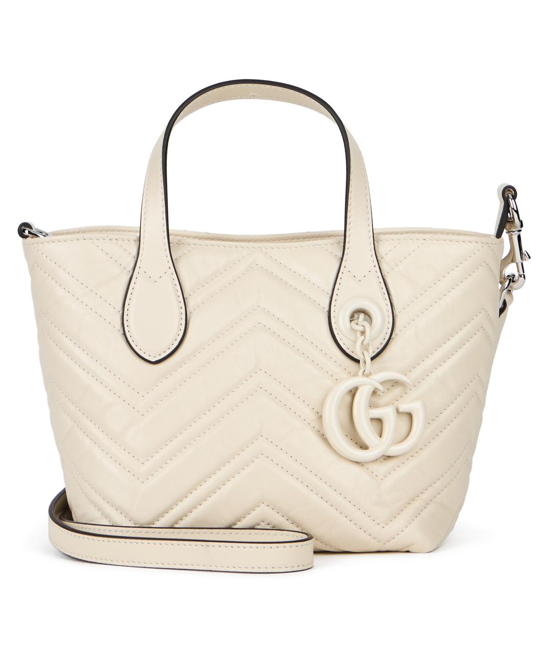 GUCCI Бежевая кожаная сумка тоут, фото 2