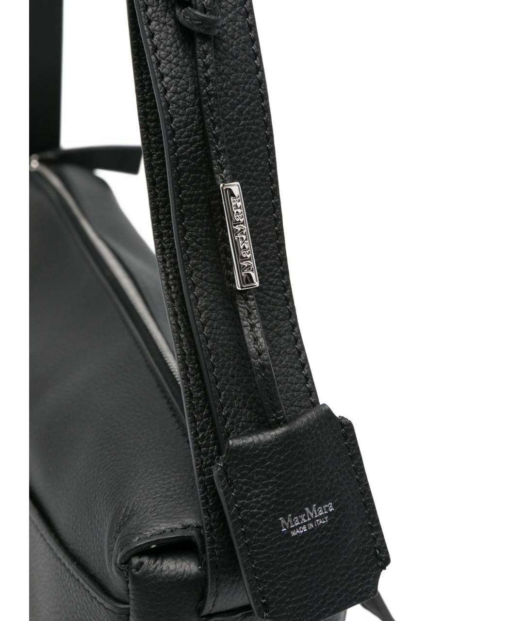 MAX MARA Черная кожаная сумка через плечо, фото 2